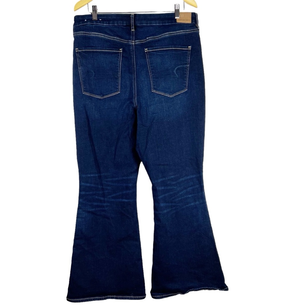 AMERICAN EAGLE Curvy Super High Rise Flare Dark Wash Jeans Plus Size 18